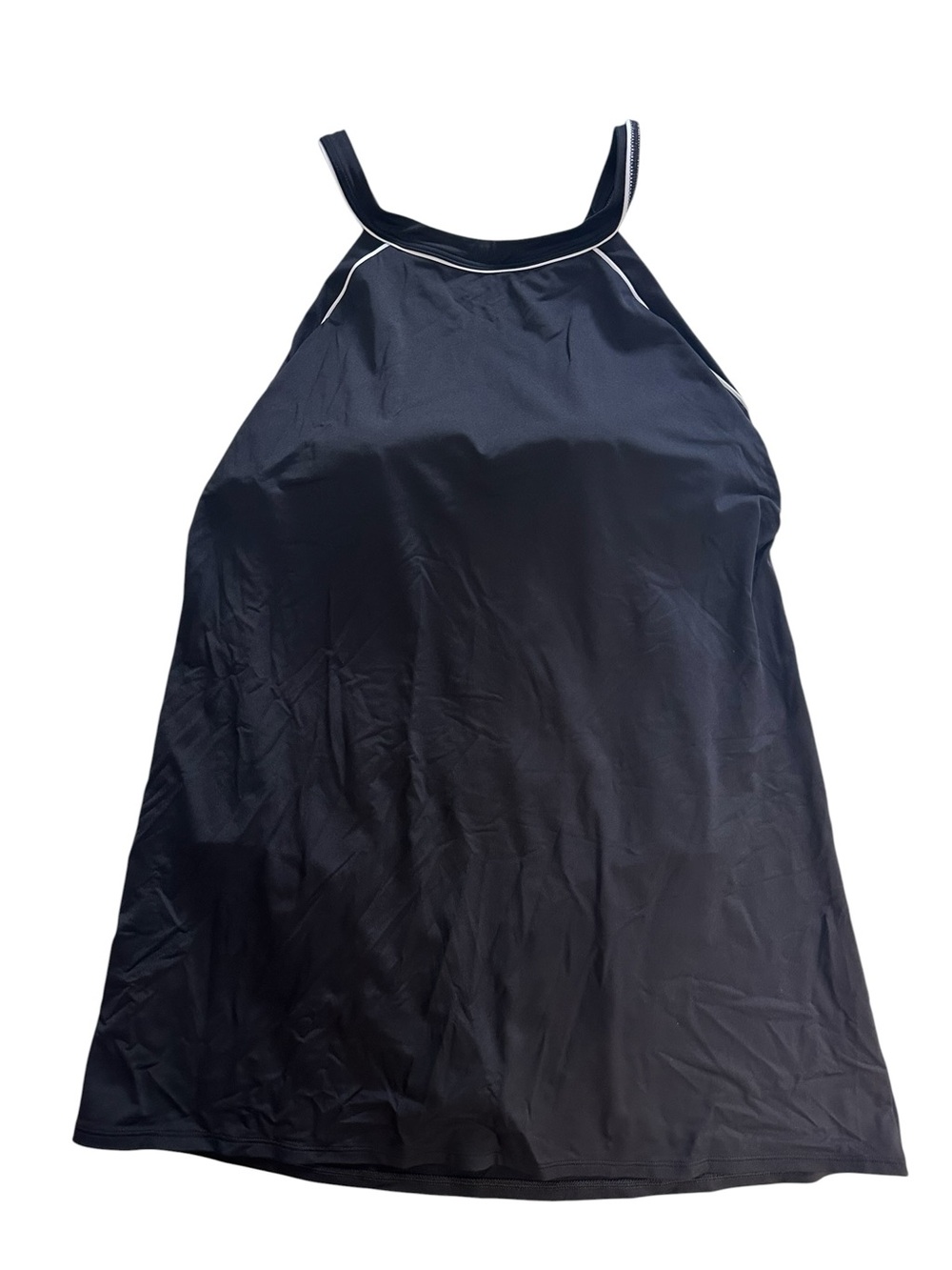 Lands' End Navy Swim Dress with White Trim, 12